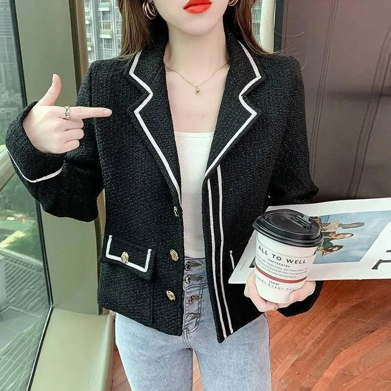 Drune | Klappentas Knopf Kurz Tweed Jacke Frauen