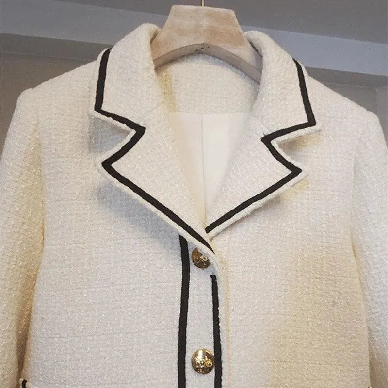 Drune | Klappentas Knopf Kurz Tweed Jacke Frauen