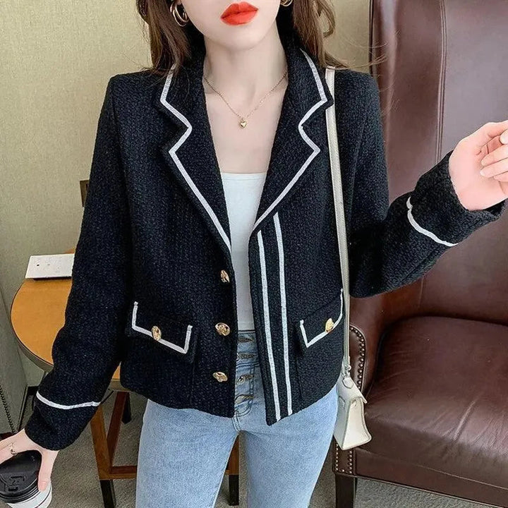 Drune | Klappentas Knopf Kurz Tweed Jacke Frauen