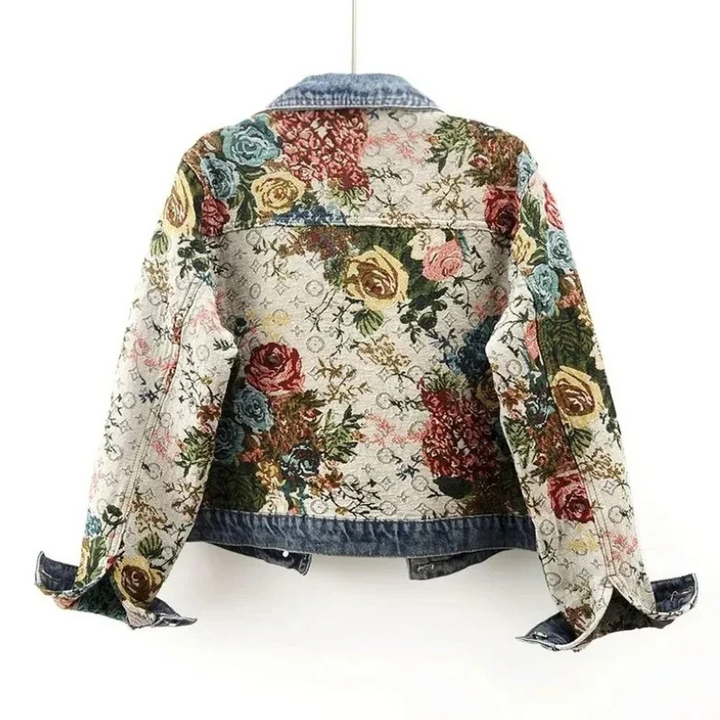 Drune | Damen Blumen Denim Jacke