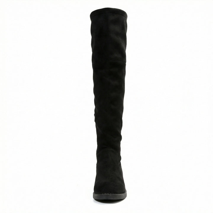 Damen Overknee-Stiefel aus weichem Wildleder mit praktischer Schnürung Drune