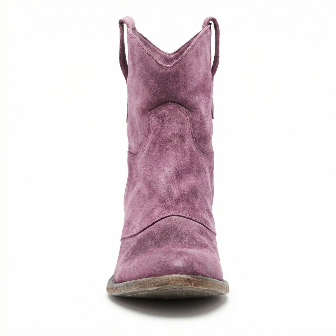 Kurze Cowboy-Stiefel | Western | Wildleder | Knöchel-Stiefel | Damenstiefel Drune