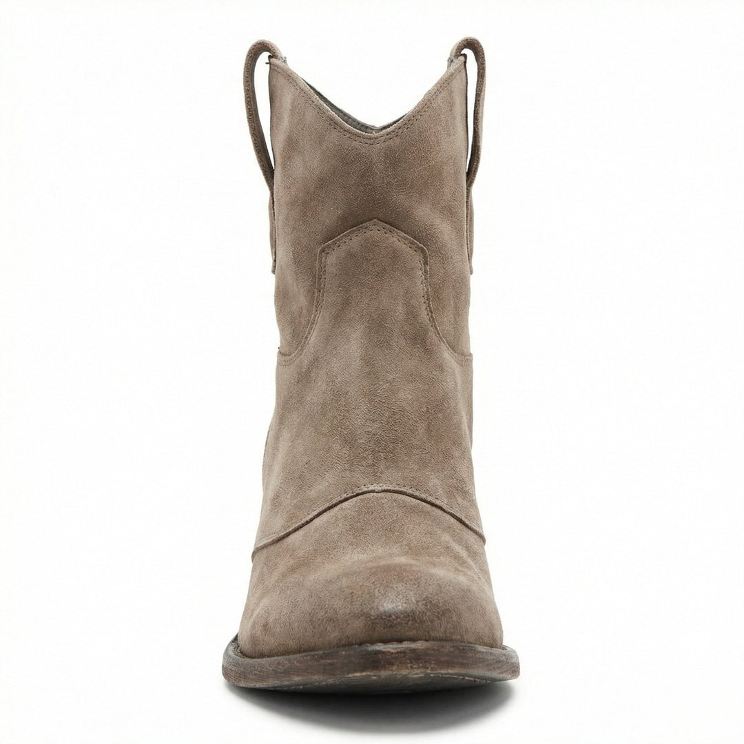 Kurze Cowboy-Stiefel | Western | Wildleder | Knöchel-Stiefel | Damenstiefel Drune