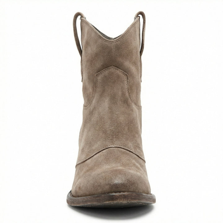 Kurze Cowboy-Stiefel | Western | Wildleder | Knöchel-Stiefel | Damenstiefel Drune