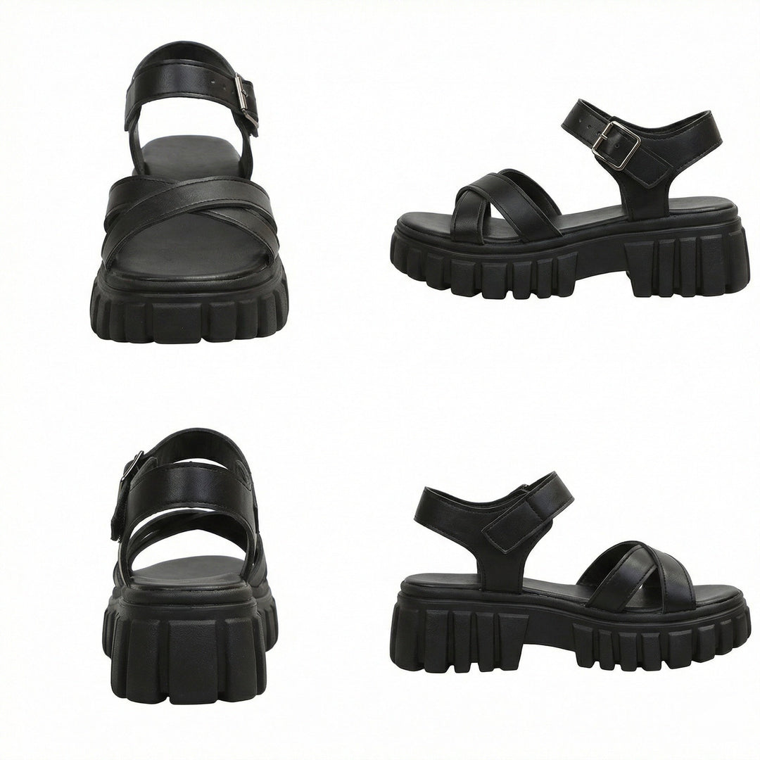 Drune | Einfarbige Freizeitsandalen