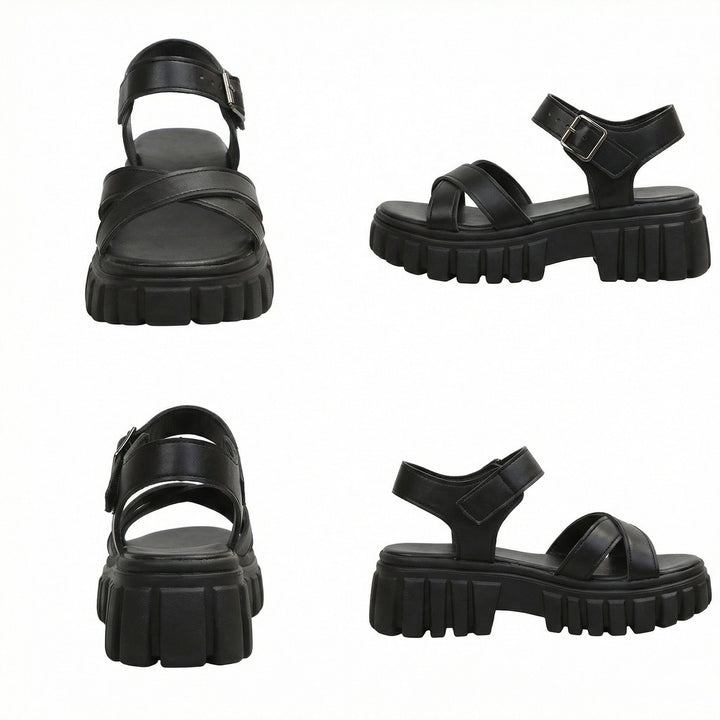 Drune | Einfarbige Freizeitsandalen