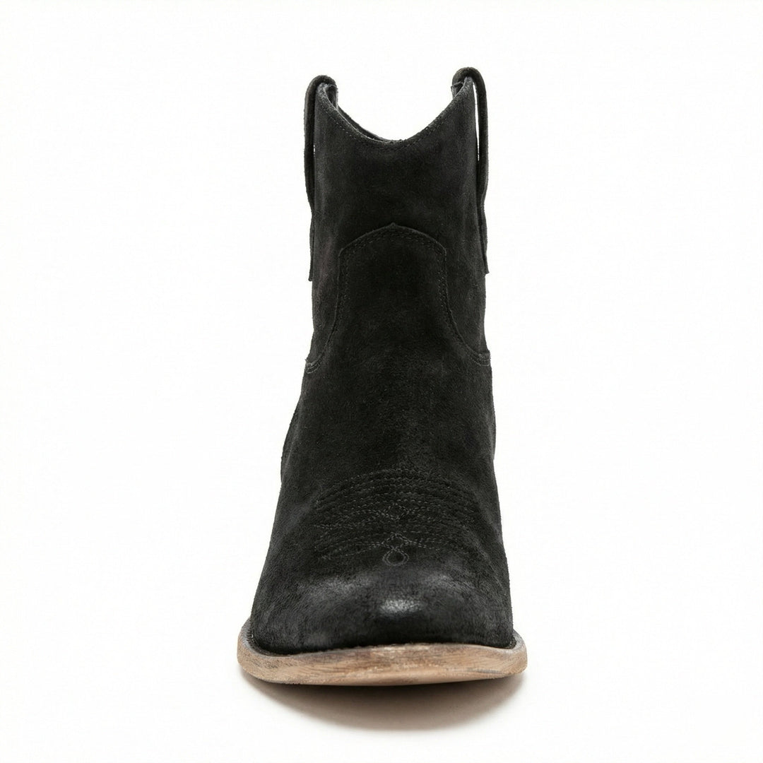 Kurze Cowboy-Stiefel | Western | Wildleder | Knöchel-Stiefel | Damenstiefel Drune