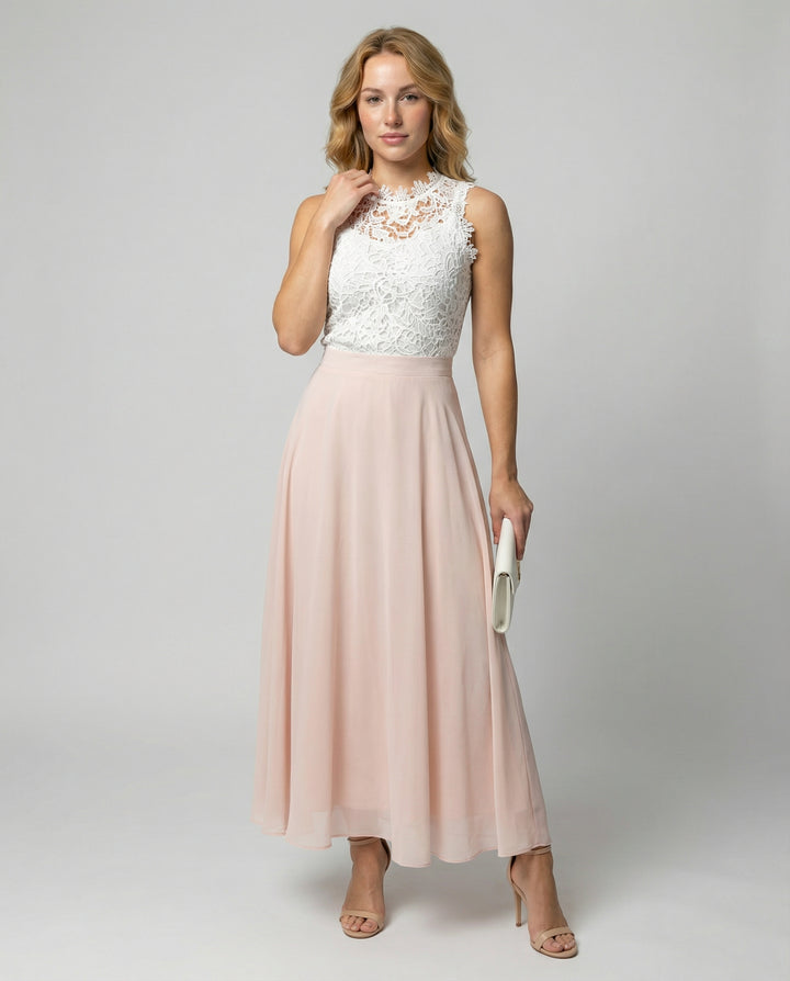 Drune | Elegante Chiffon Maxikleid