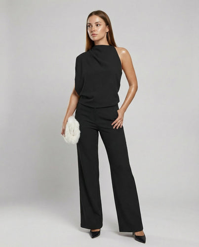 Eleganter Jumpsuit mit Rundhalsausschnitt für Alltag & Besondere Anlässe | Drune