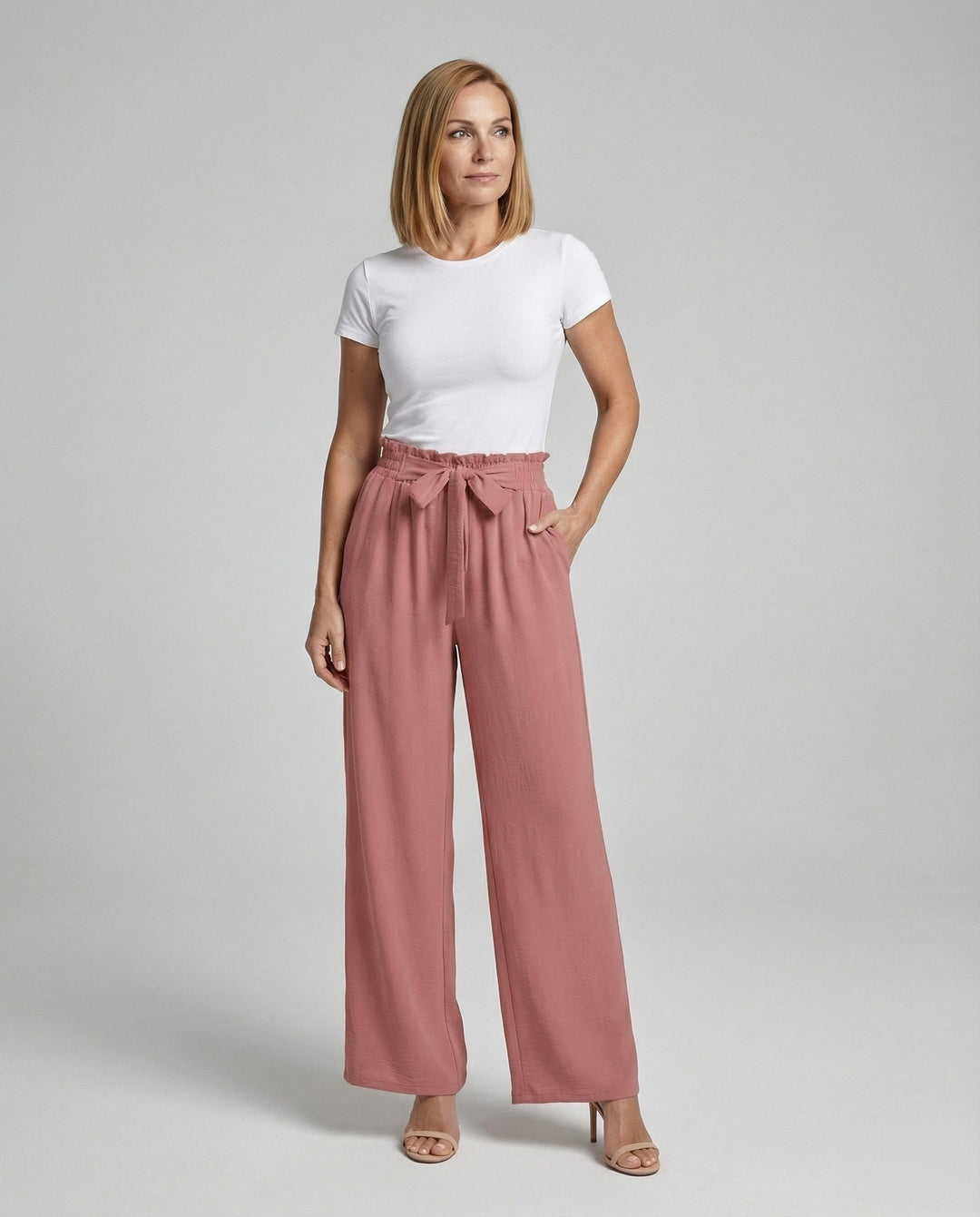 Damen Stoffhose Damen High Waist weit