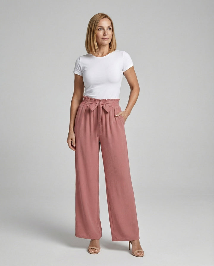 Damen Stoffhose Damen High Waist weit
