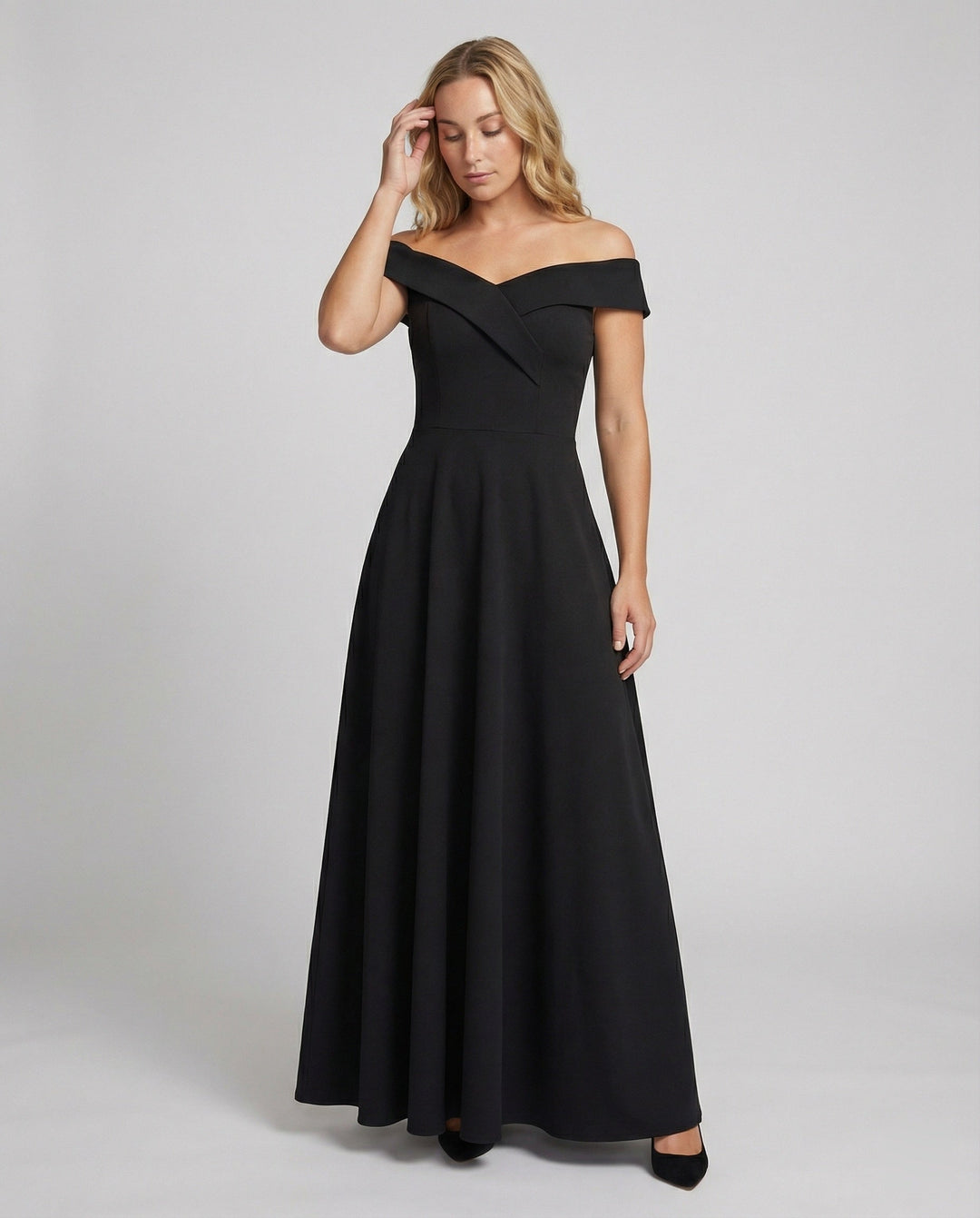 Drune | Elegantes Off-Shoulder Langes Catwalk Abendkleid