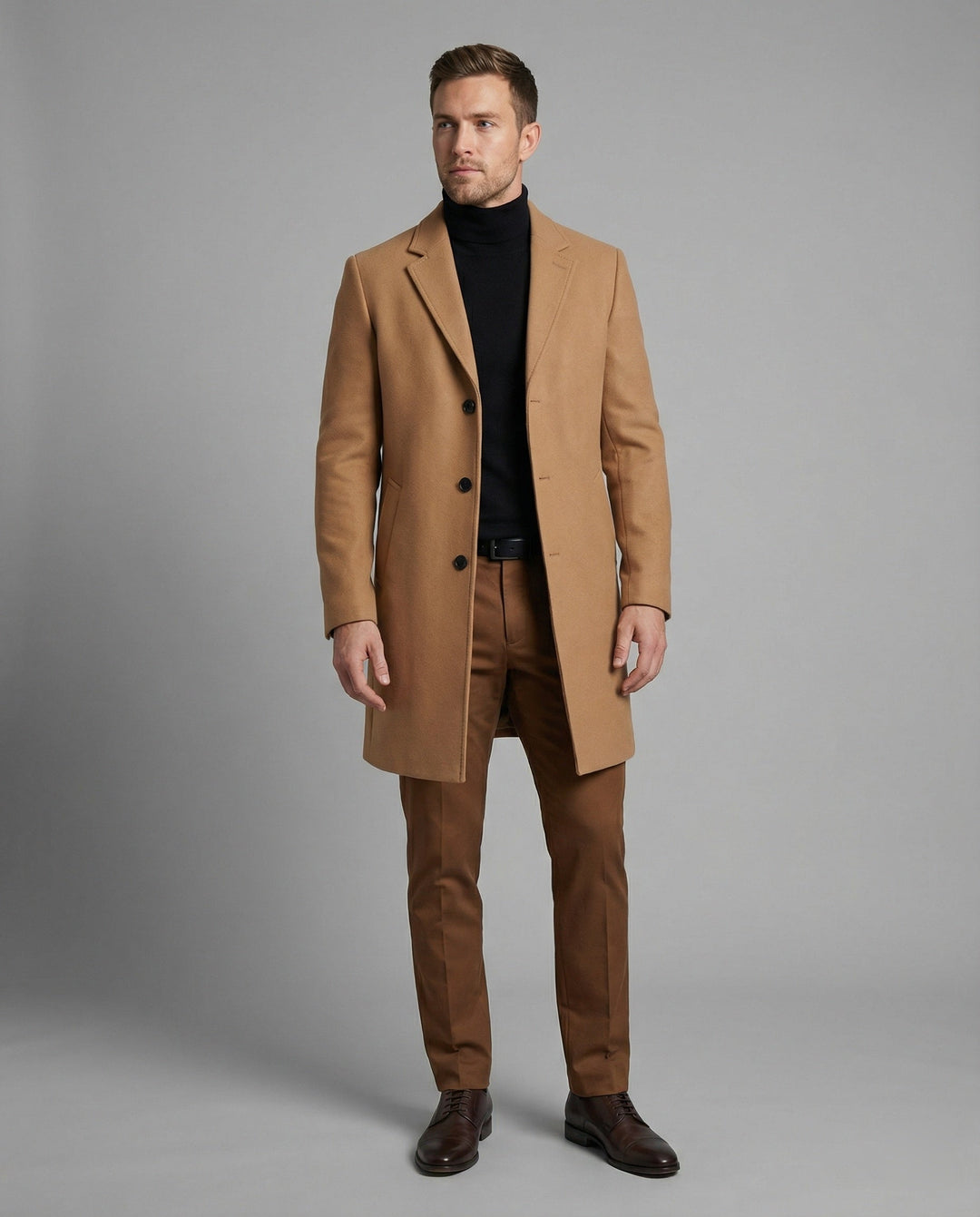 Eleganter Wolltrenchcoat Herren