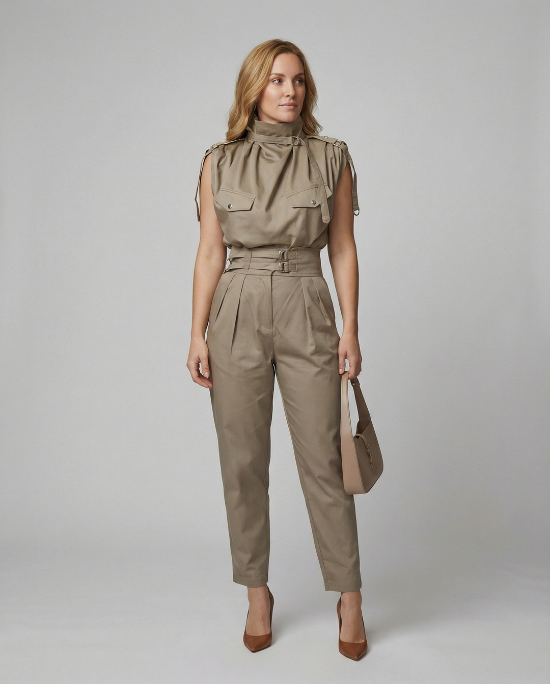 Drune | Damen Stylischer Moderner Jumpsuit Ärmellos