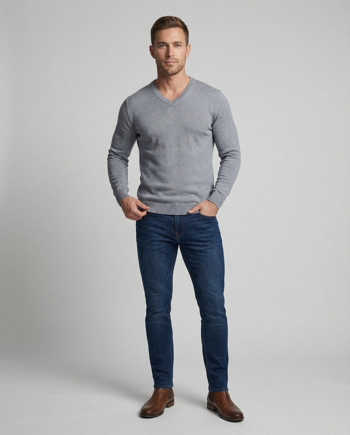 Herren V-Ausschnitt Feinstrickpullover Drune