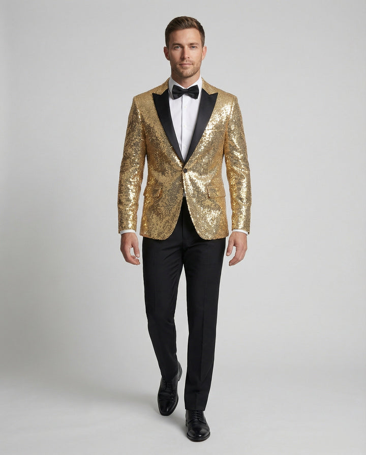 Glänzender Herren Pailletten Blazer