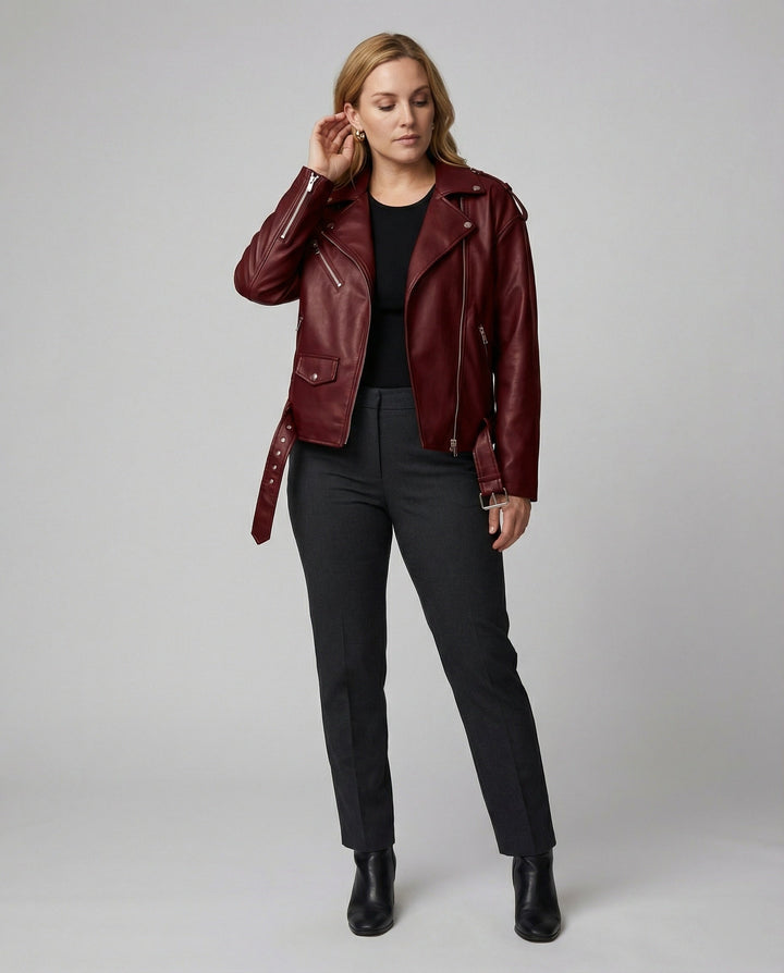 Damen Bikerjacke mit Reißverschlussdetails
