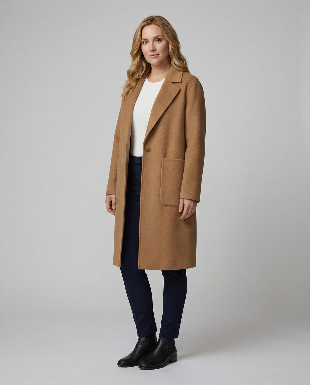 Drune | Langer Wollmantel für Damen