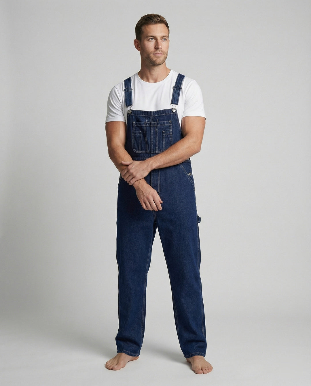Herren Jeans Latzhose mit Geradem Bein