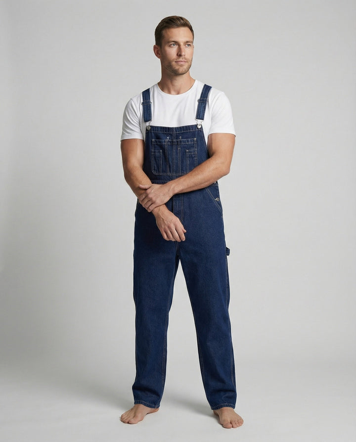 Herren Jeans Latzhose mit Geradem Bein