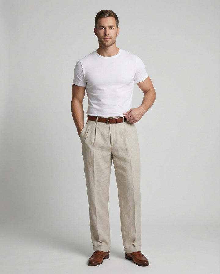Herren elegante und bequeme Leinenhose Drune