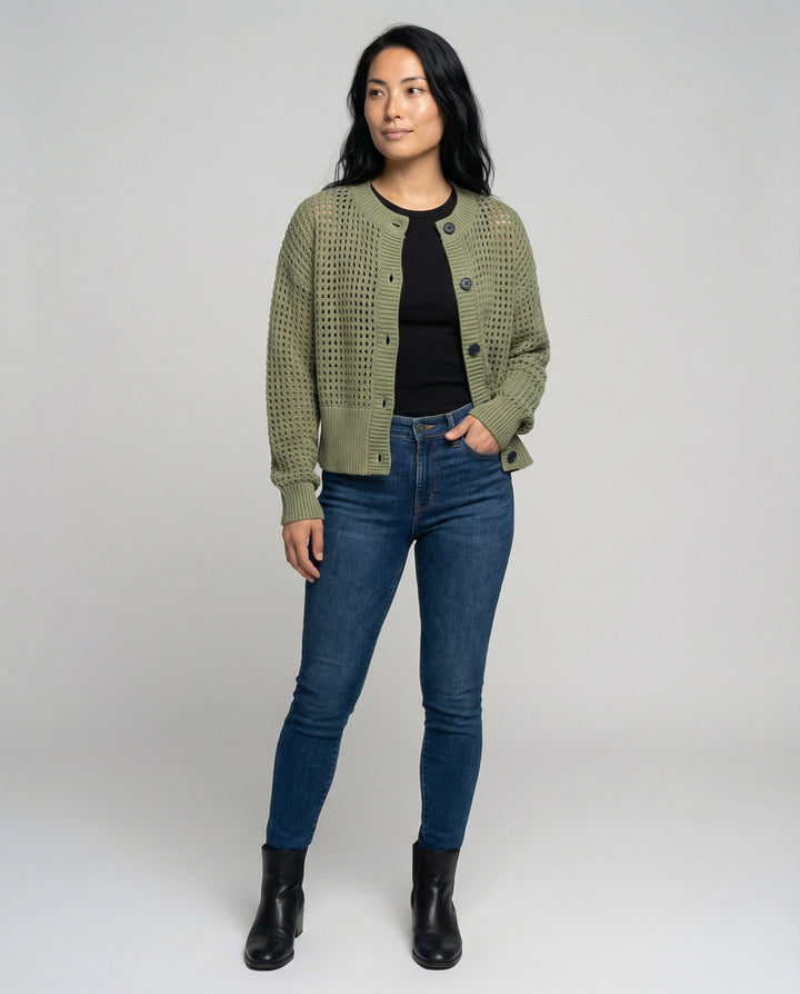 Damen luftiger Strickcardigan Drune