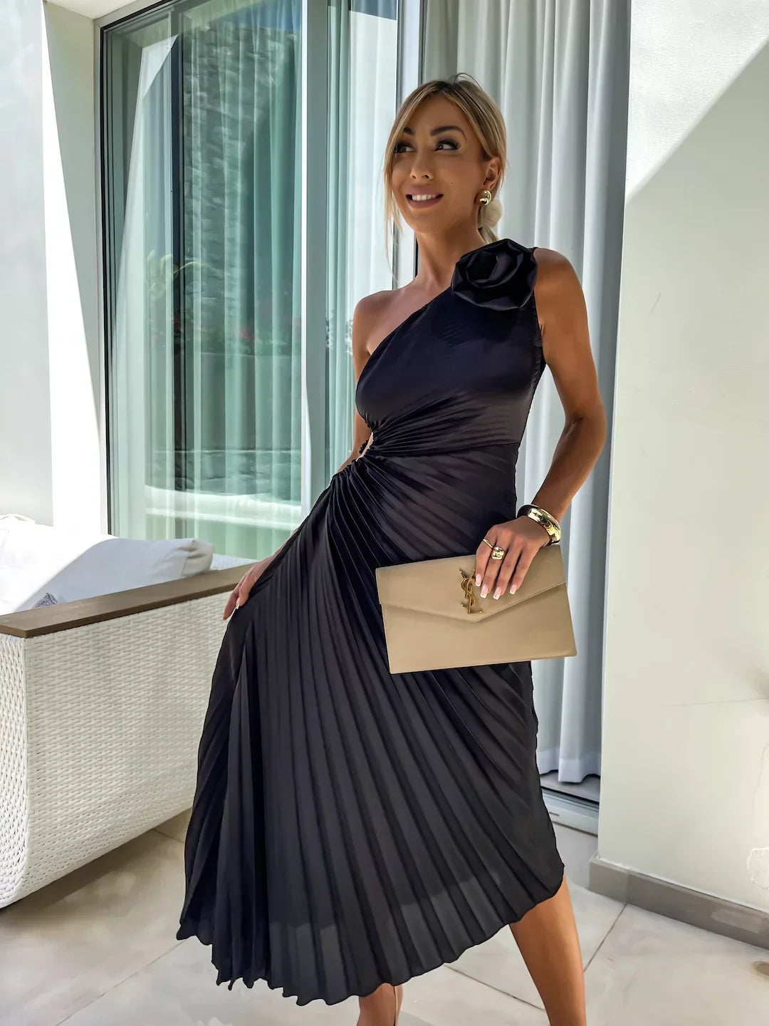 Drune | Blumen Schulterkleid