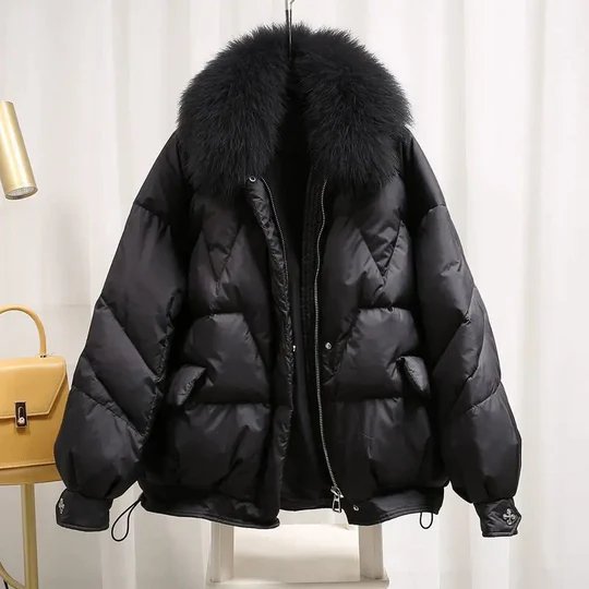 Drune | Frauen-Puffjacke mit Pelzkragen