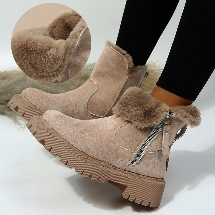 Drune | Stiefeletten Wildleder Optik Warm Gefüttert Seitenreißverschluss Rutschfeste Robuste Sohle