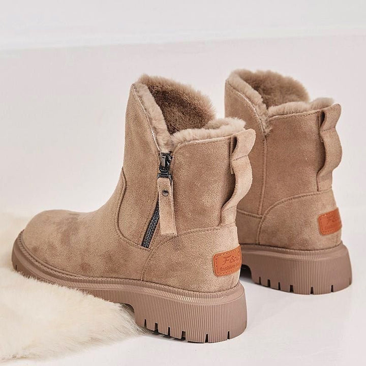Drune | Stiefeletten Wildleder Optik Warm Gefüttert Seitenreißverschluss Rutschfeste Robuste Sohle