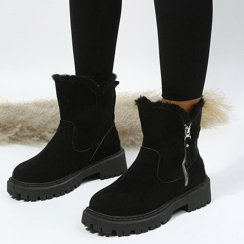 Drune | Stiefeletten Wildleder Optik Warm Gefüttert Seitenreißverschluss Rutschfeste Robuste Sohle