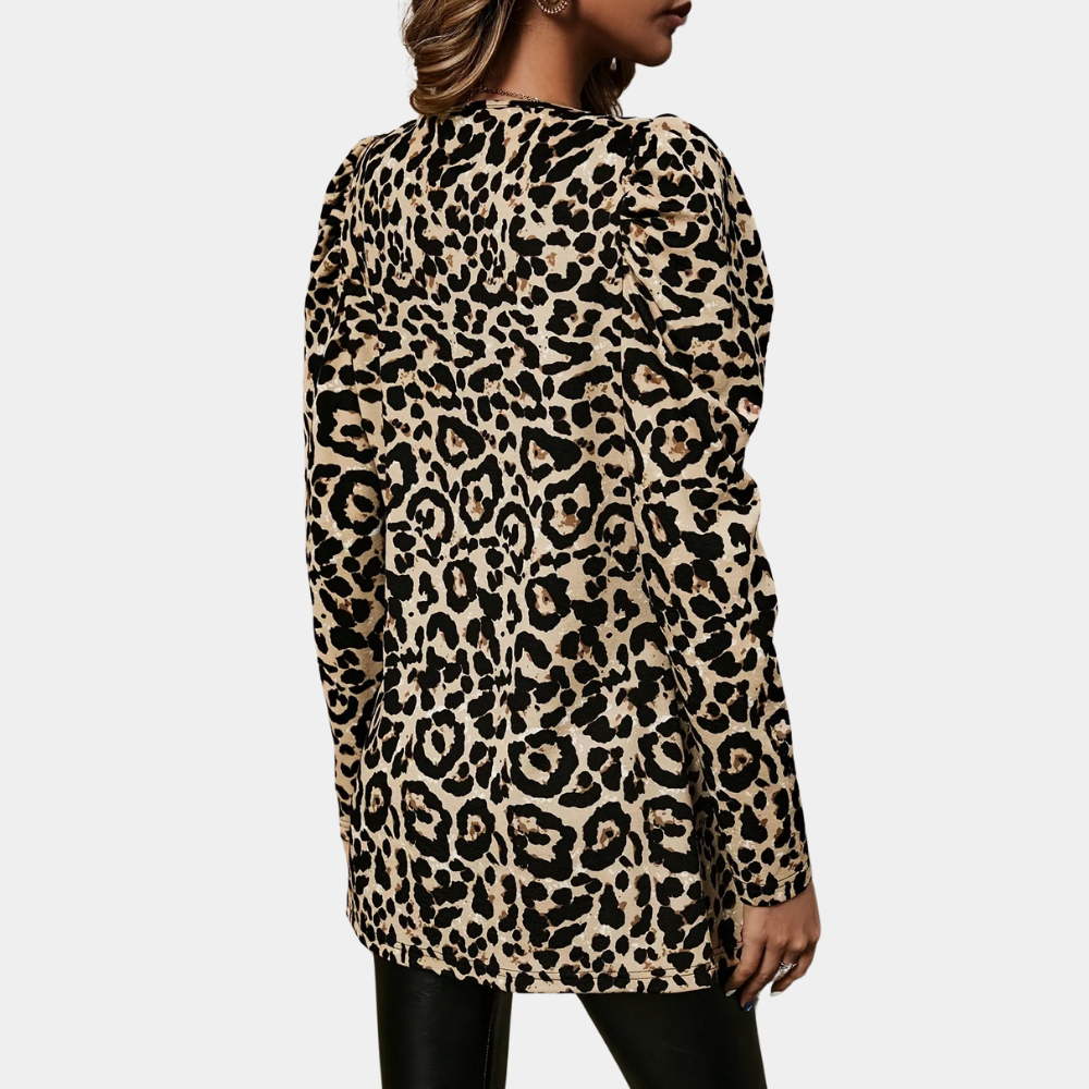 Drune | Sofistiziert Leoparddruck Herbstmantel für Damen