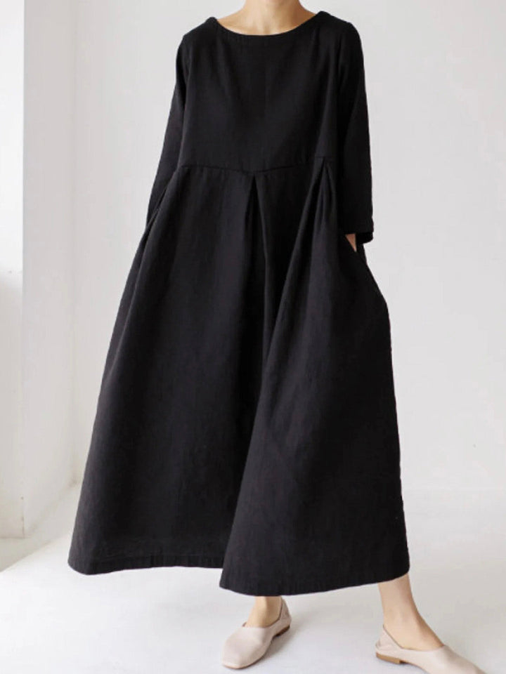 Drune | Lockeres Leinenkleid mit Seitentaschen
