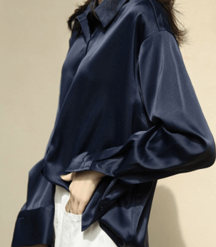 Drune | Knot Satin Seidenbluse für Damen - Stilvolle und luxuriöse Bluse für jeden Anlass