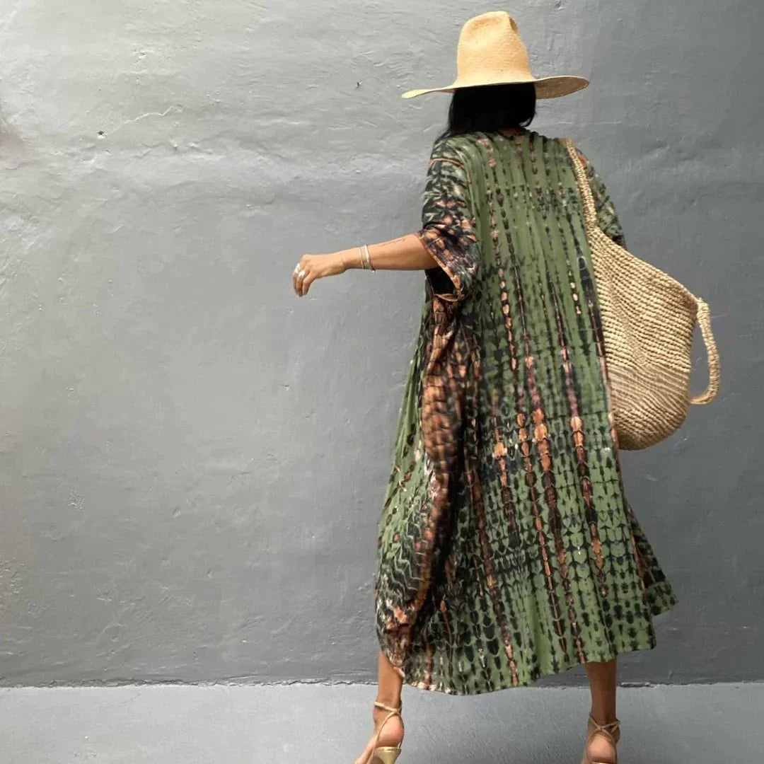 Drune | Stilvolle Kimono Olivgrün