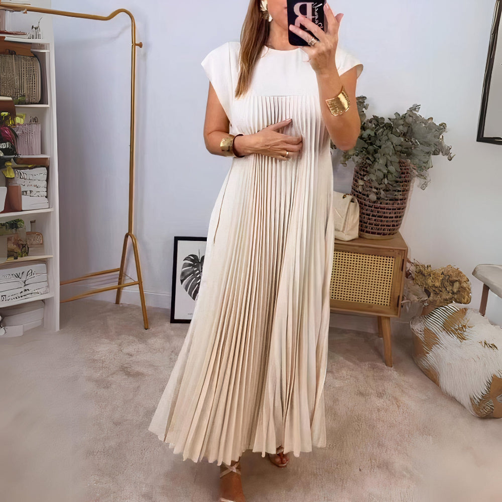 Drune | Schicke Plissierte Sommerkleid Mit Einer Schmeichelhaften Passform