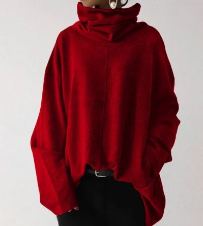 Drune | Damen Langarm-Turtleneck-Sweatshirt mit Taschen