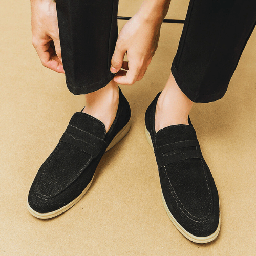 Drune | Slipper Herren Klassische Loafers Herren Luxuriöse Verarbeitung Echtes Leder