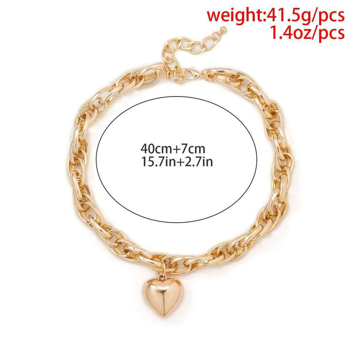 Drune | Goldenes Herz Anhänger Halskette Zeitlose Eleganz Mit Modernem Twist