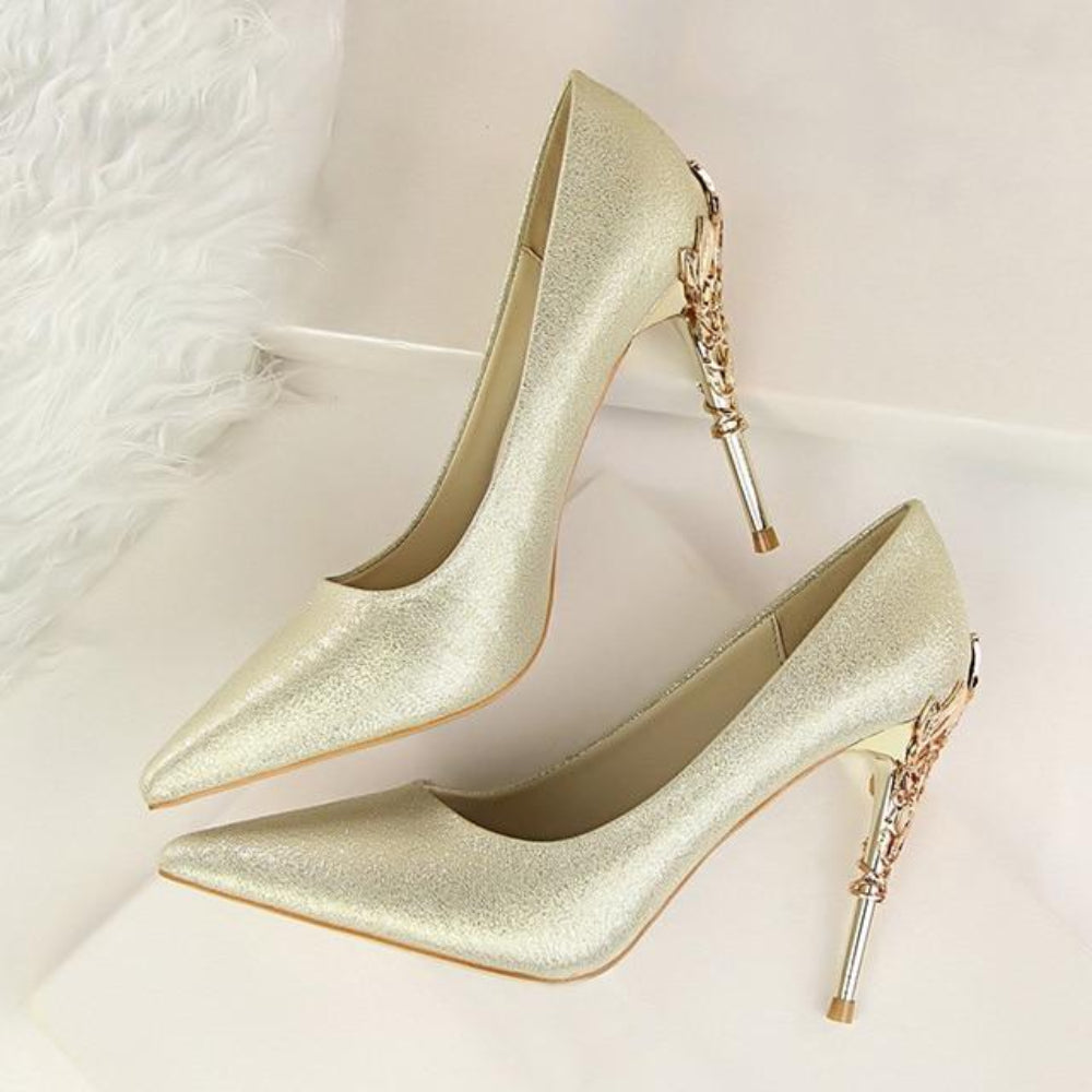 Drune | Metall Geschnitzte Pumps Elegante High Heels