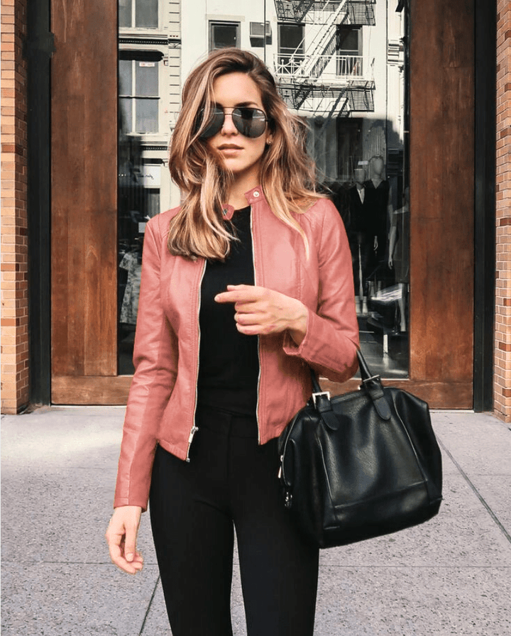 Drune | Jacke Damen Slim Fit Lederjacke Damen Perfekt Für Den Herbst Trendy & Lässig