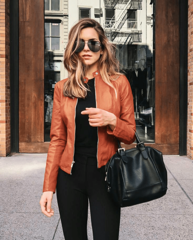 Drune | Jacke Damen Slim Fit Lederjacke Damen Perfekt Für Den Herbst Trendy & Lässig