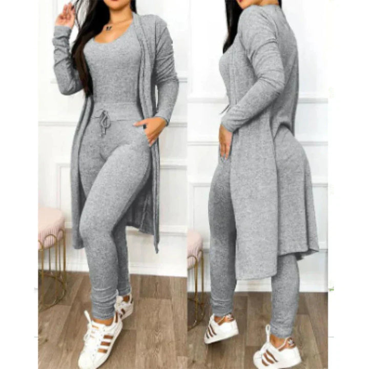 Drune | Damen 3 Teiliges Loungewear Satz mit Jacke