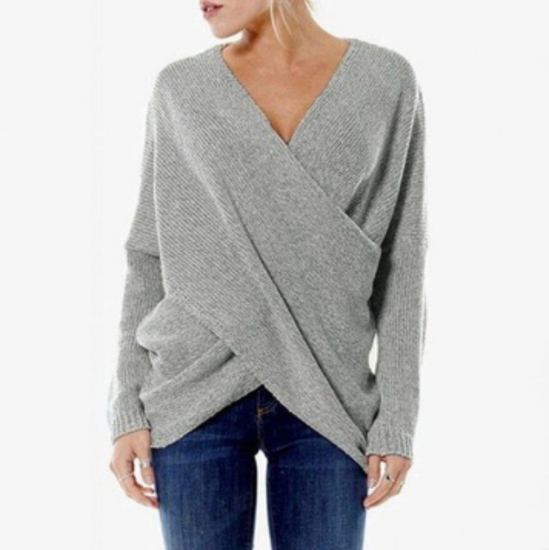 Drune | Damen Cashmere-Pullover mit Kreuzdetail, Herbst/Winter
