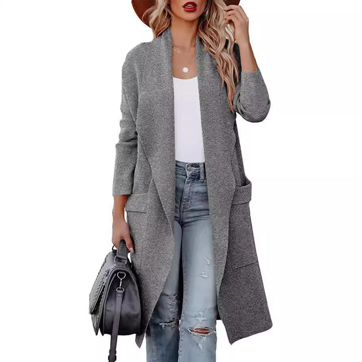Drune | Langer Cardigan - Offene Front - Elegante Freizeitkleidung