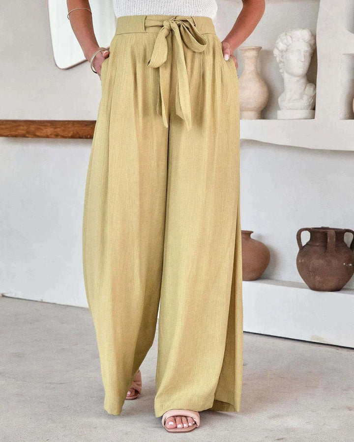 Drune | Luftige Leinenhose Mit Weitem Schnitt Für Frauen