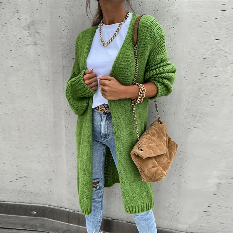 Drune | Strickjacke - Damen Herbst Mittellange Kaschmirstrickjacke