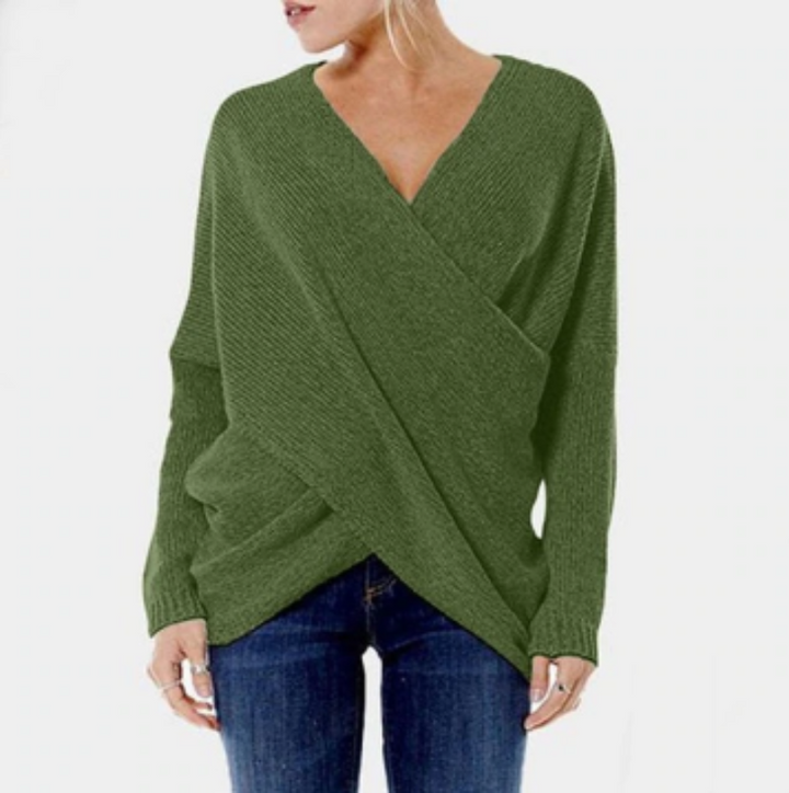 Drune | Damen Cashmere-Pullover mit Kreuzdetail, Herbst/Winter