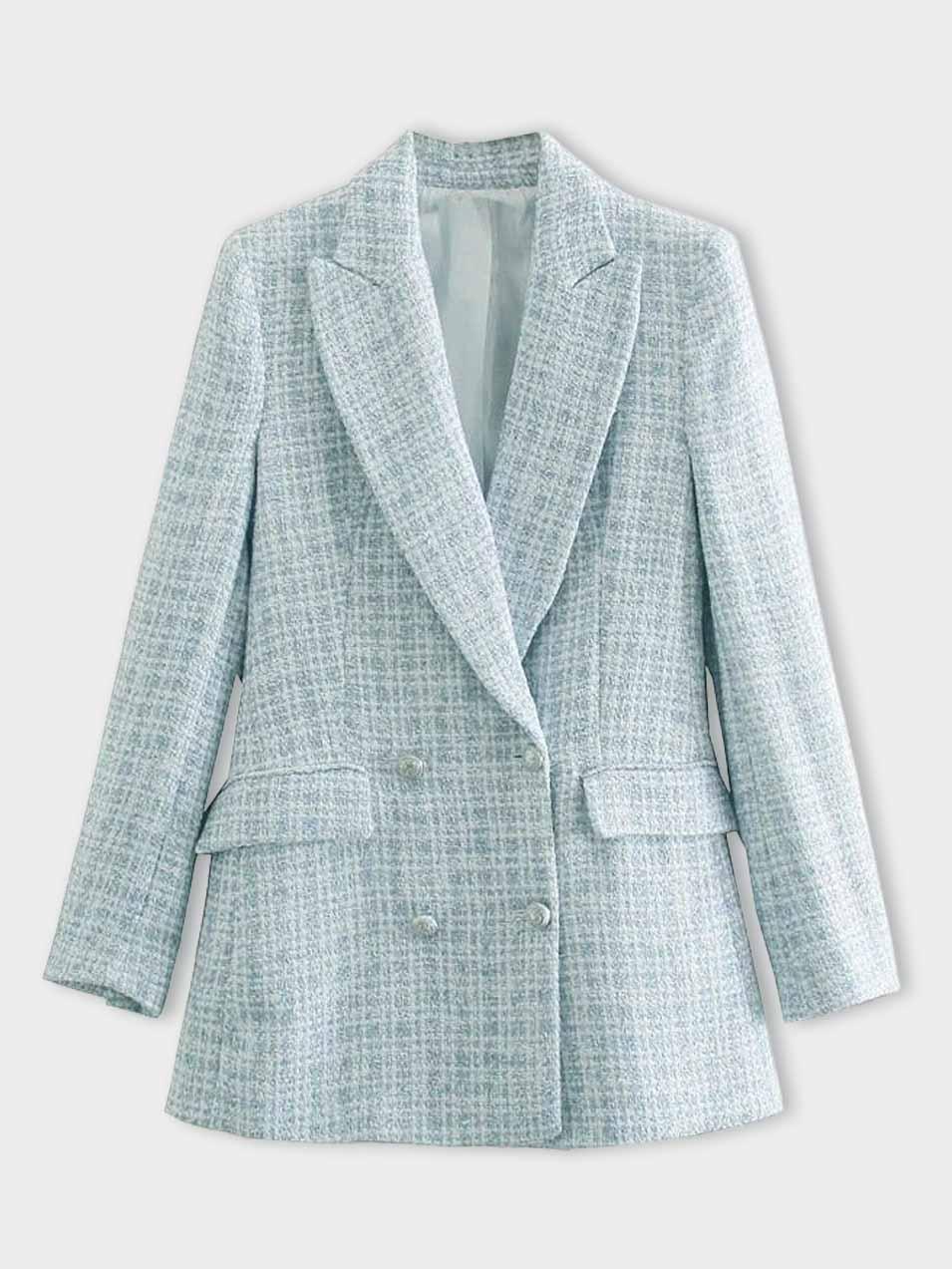 Drune | Hellblauer Damen Blazer mit Knöpfen
