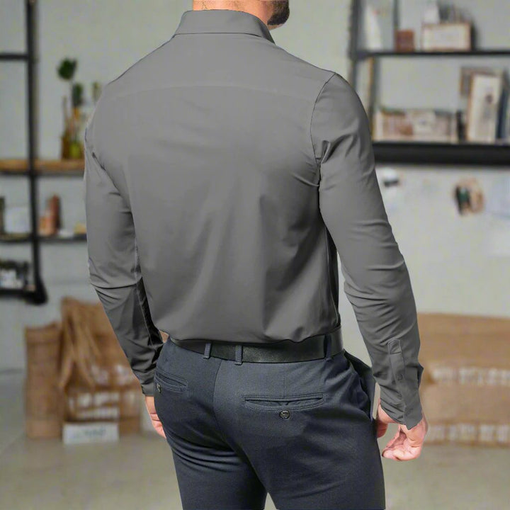 Drune | Slim Fit Lange Ärmel Klassischer Kragen Elegante Für Formelle Anlässe